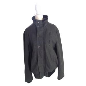 Jack & Jones Men's Size L Croop Wool Jacket In Charcoal Grey and Black